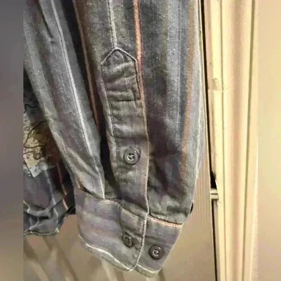 Mens Robert Wayne long sleeve button down shirt with graphics Size 3 XL - Picture 4 of 10